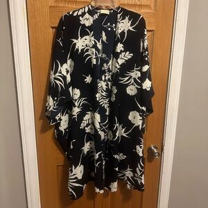 Navy floral kimono cardigan